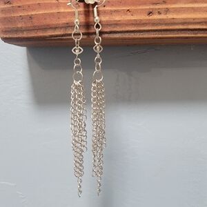 Elegant Silver Chain Dangle Earrings